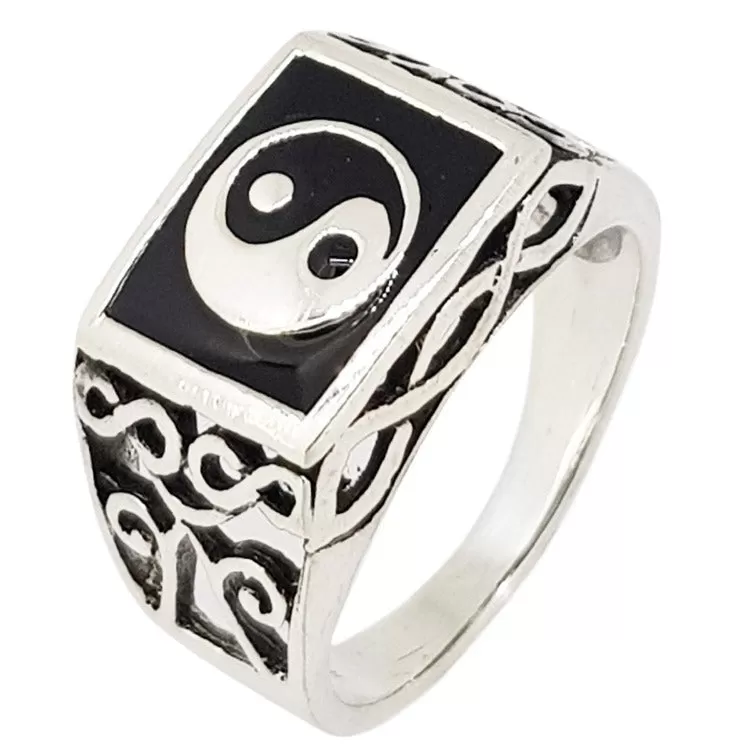 925 Sterling Silver Yin Yang Symbol Ring For Men and Women