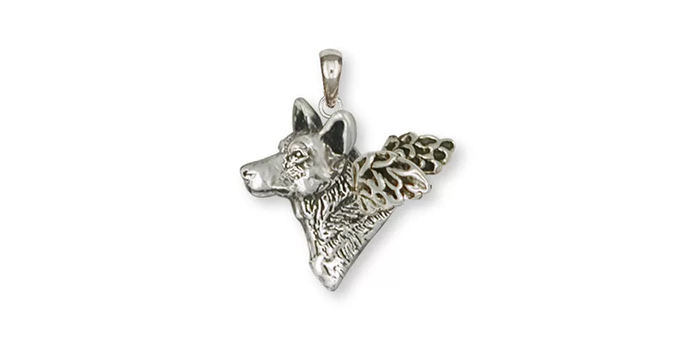 Australian Cattle Dog Angel Pendant Jewelry Sterling Silver Handmade Dog Pendant ACD3-AP