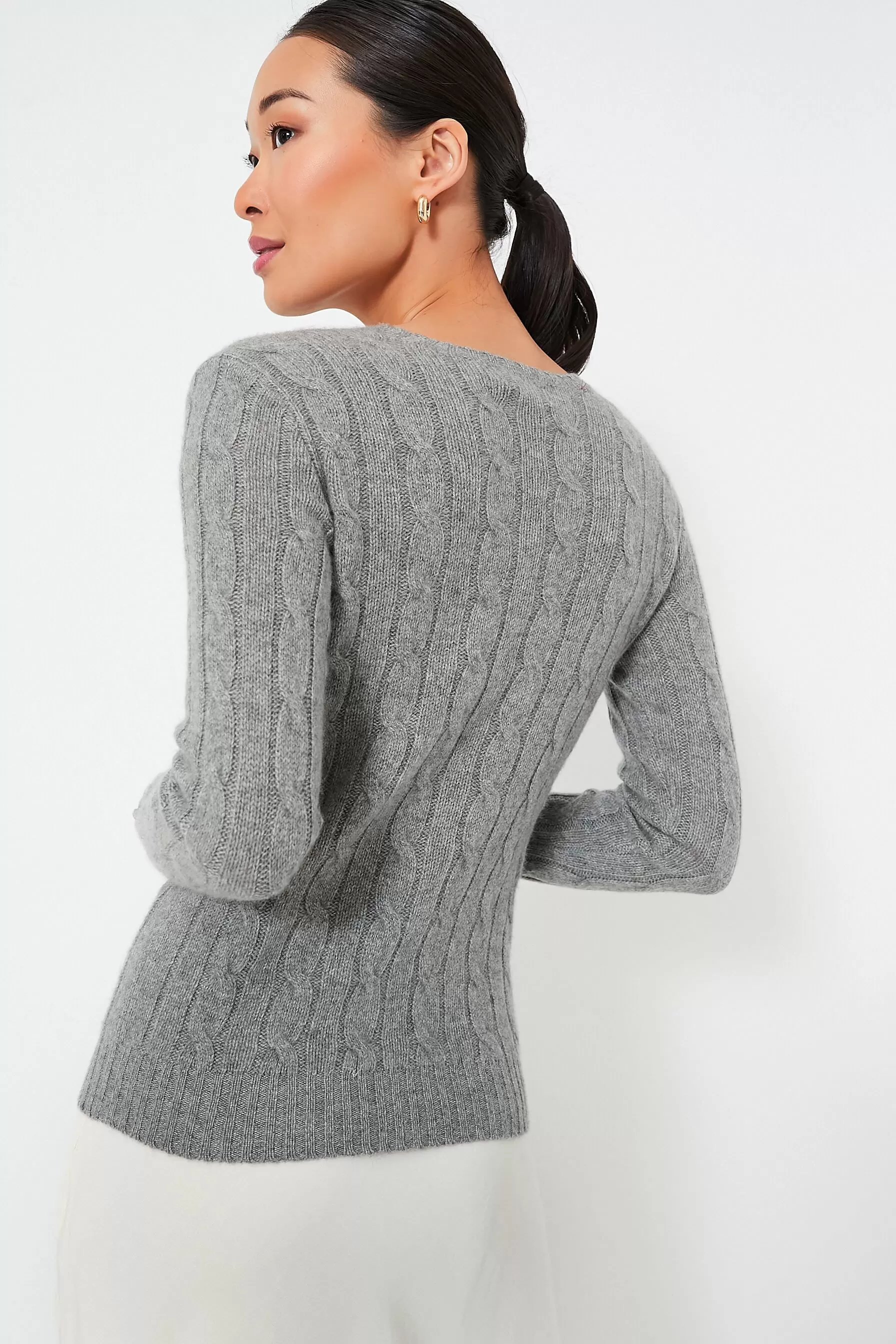 Battalion Grey Heather Julianna Classic Cashmere Pullover