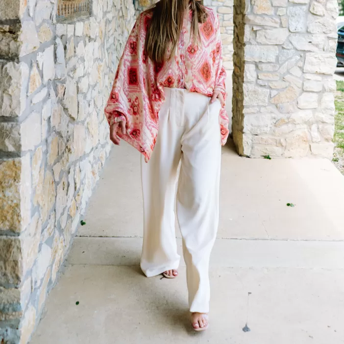 Beautiful Ways Pocketed Pintuck Wide Pants