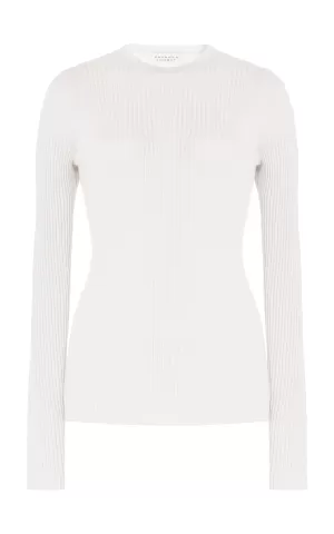 Browning Knit Sweater in Ivory Cashmere Silk