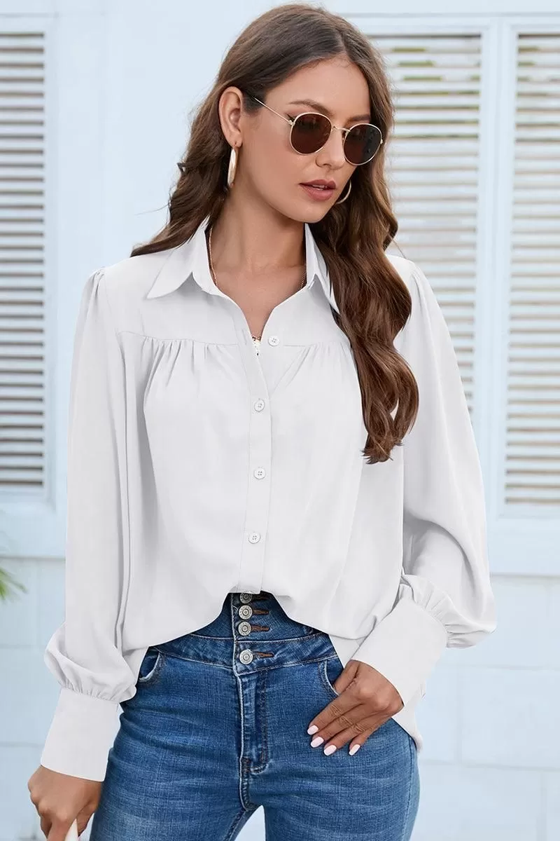 BUTTON DOWN DAILY BASIC BLOUSE