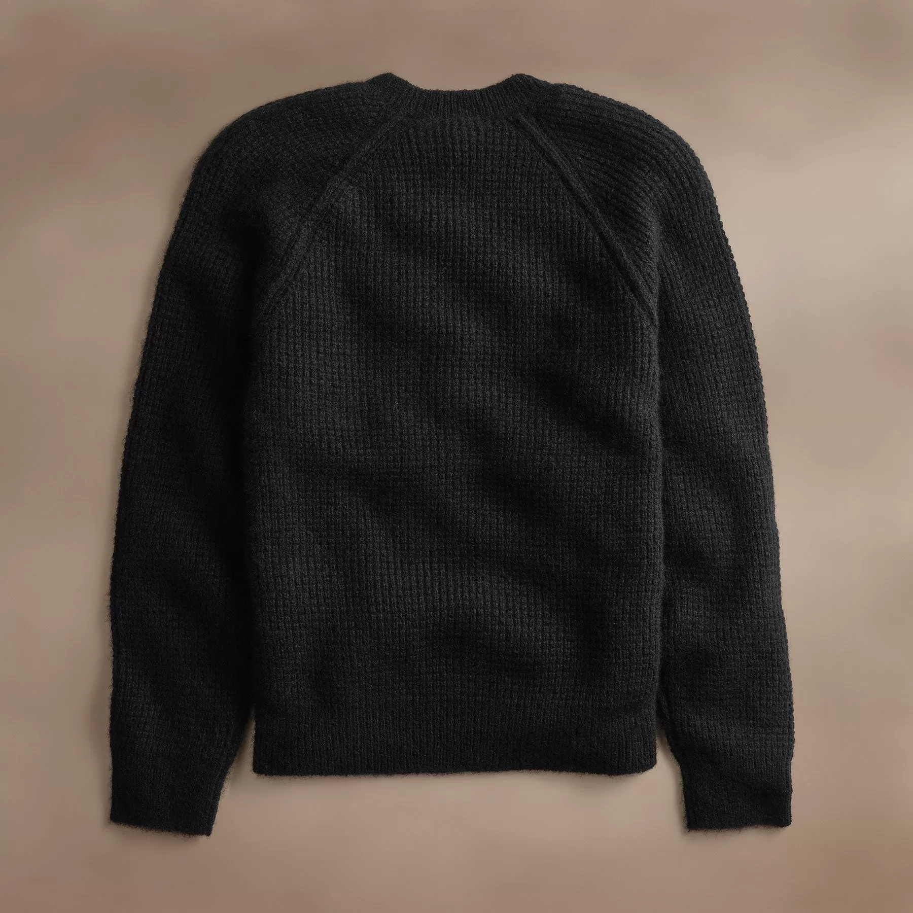 Cashmere Knit Raglan Crew - True Black