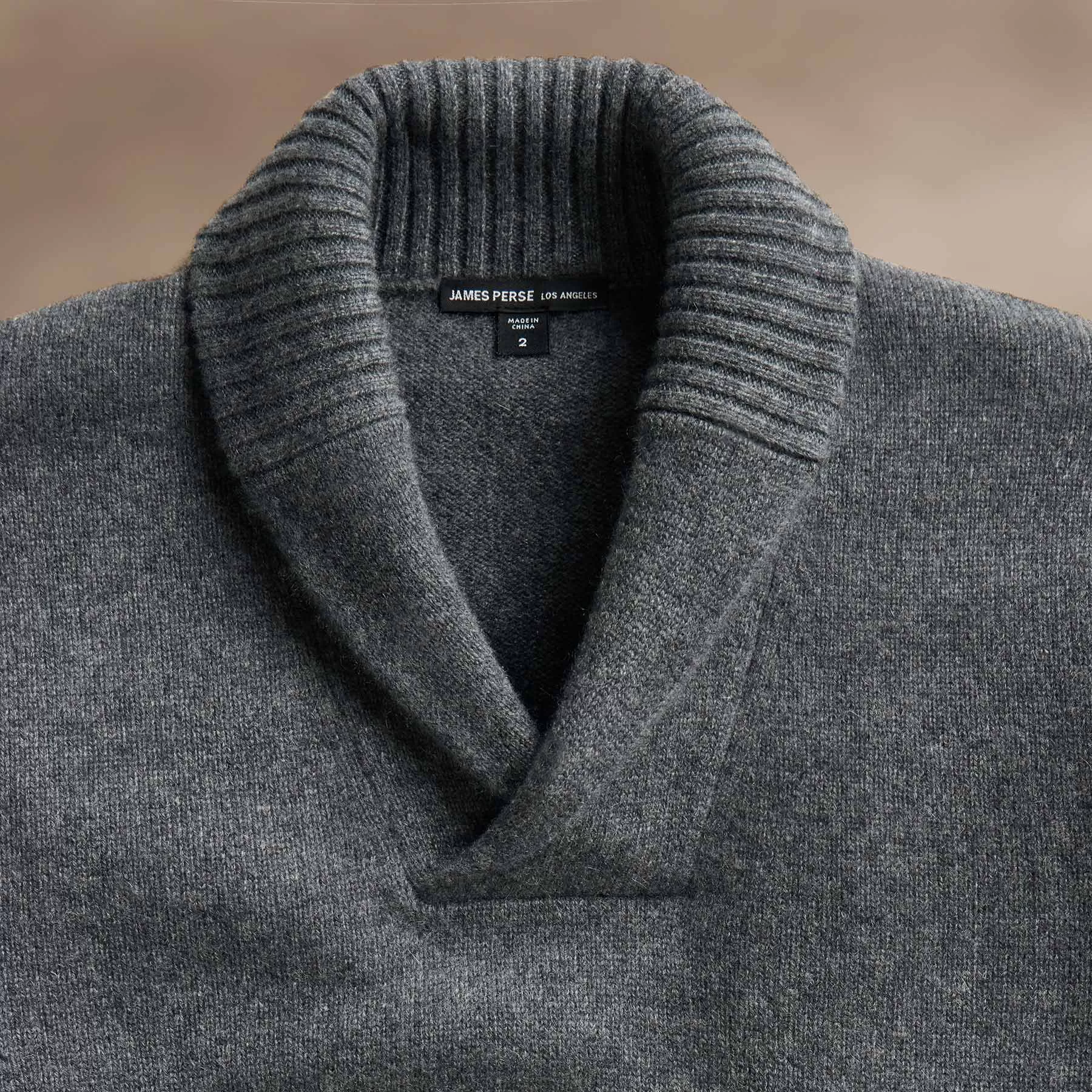 Cashmere Shawl Collar Pullover - Flannel