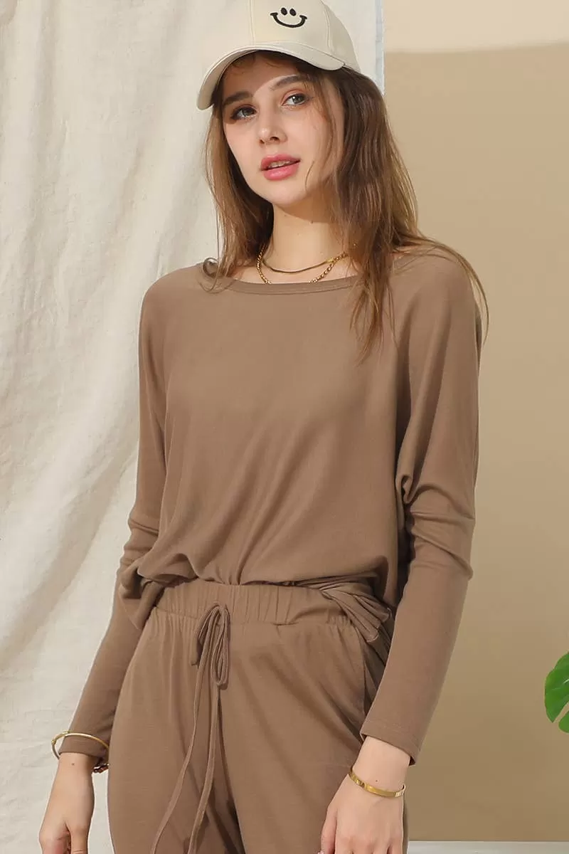 CASUAL SOLID LONG SLEEVE T SHIRT-CWTTL1449_CWTTL1449