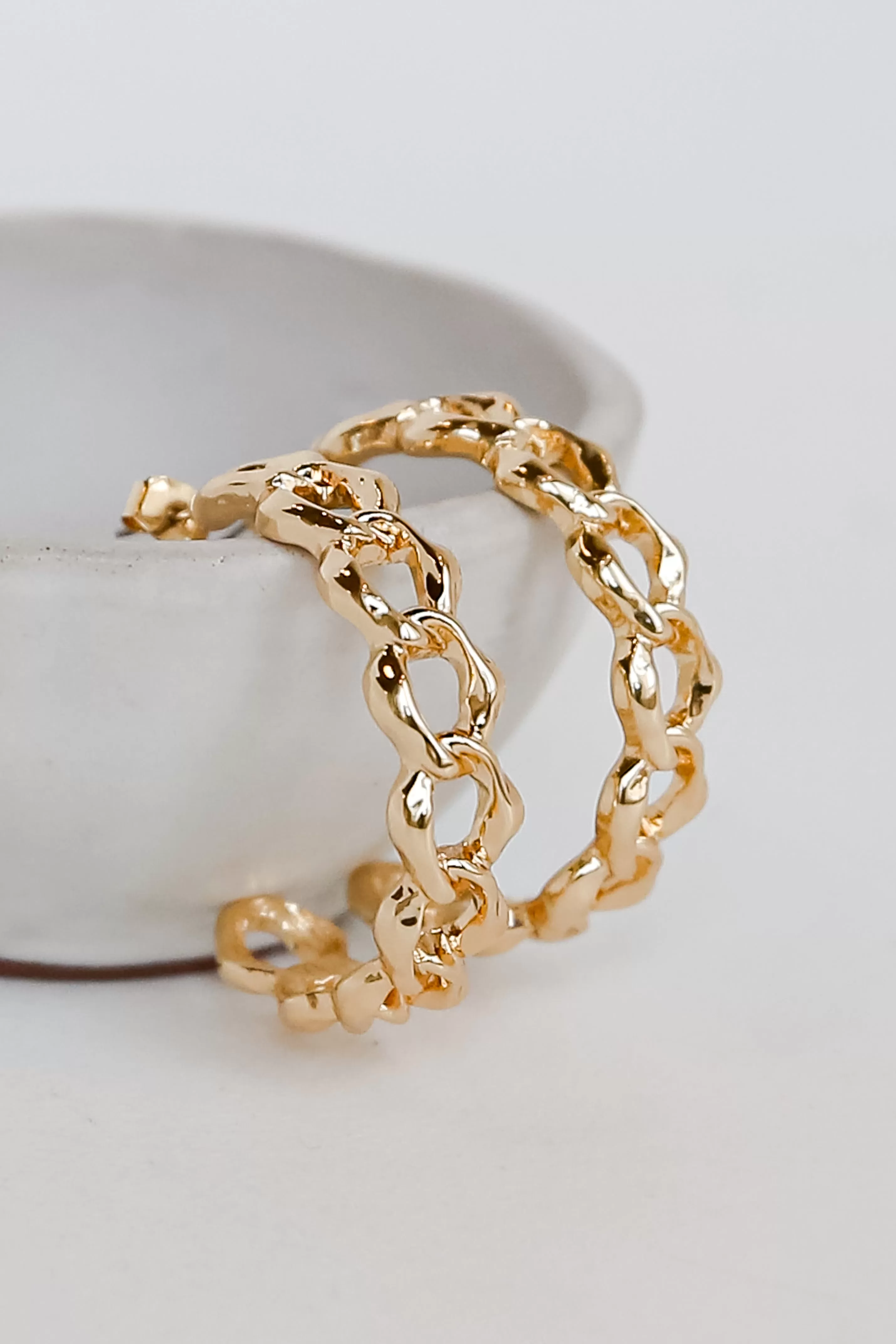 FINAL SALE - Monica Gold Chainlink Hoop Earrings