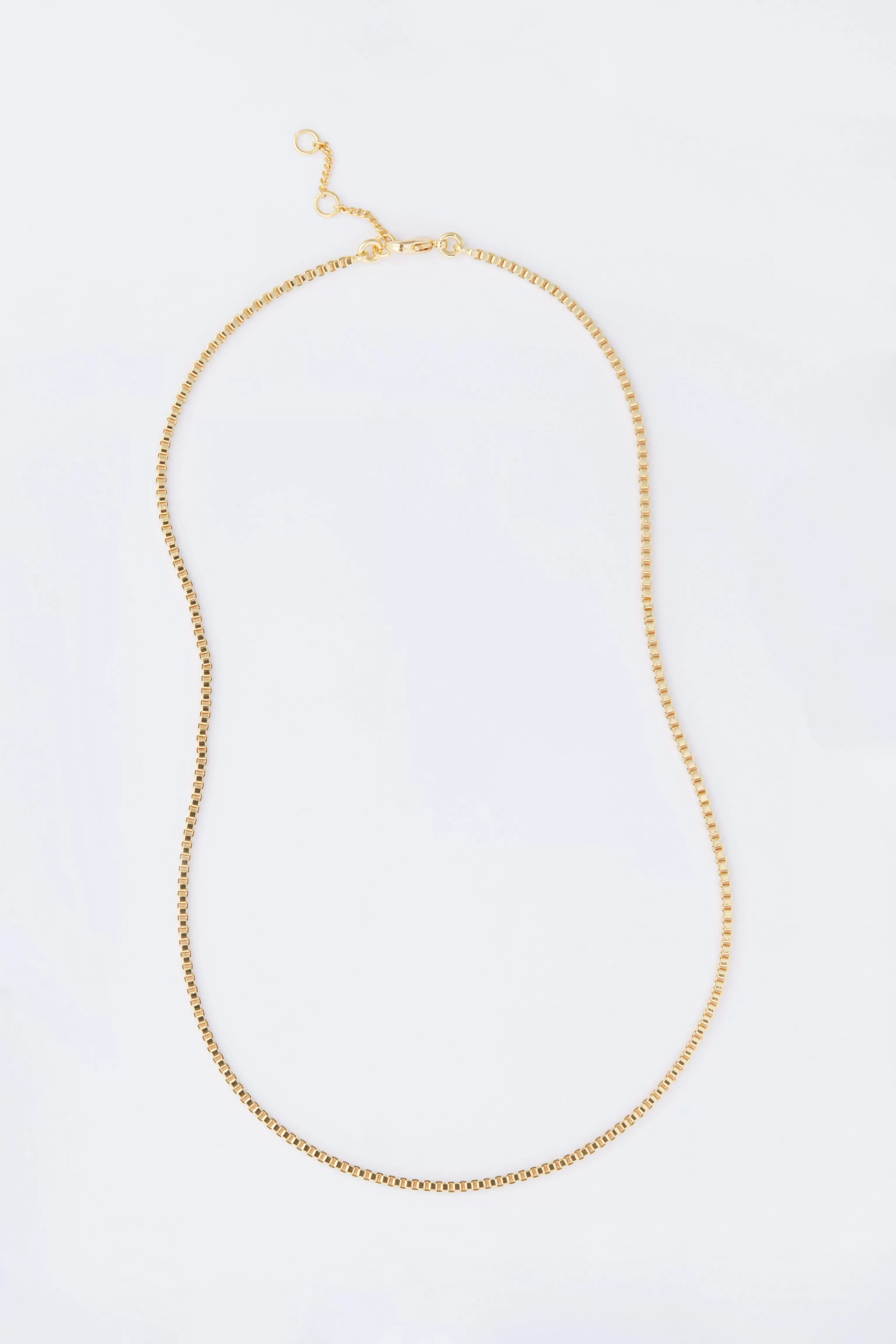 Gold Thin Box Chain Necklace