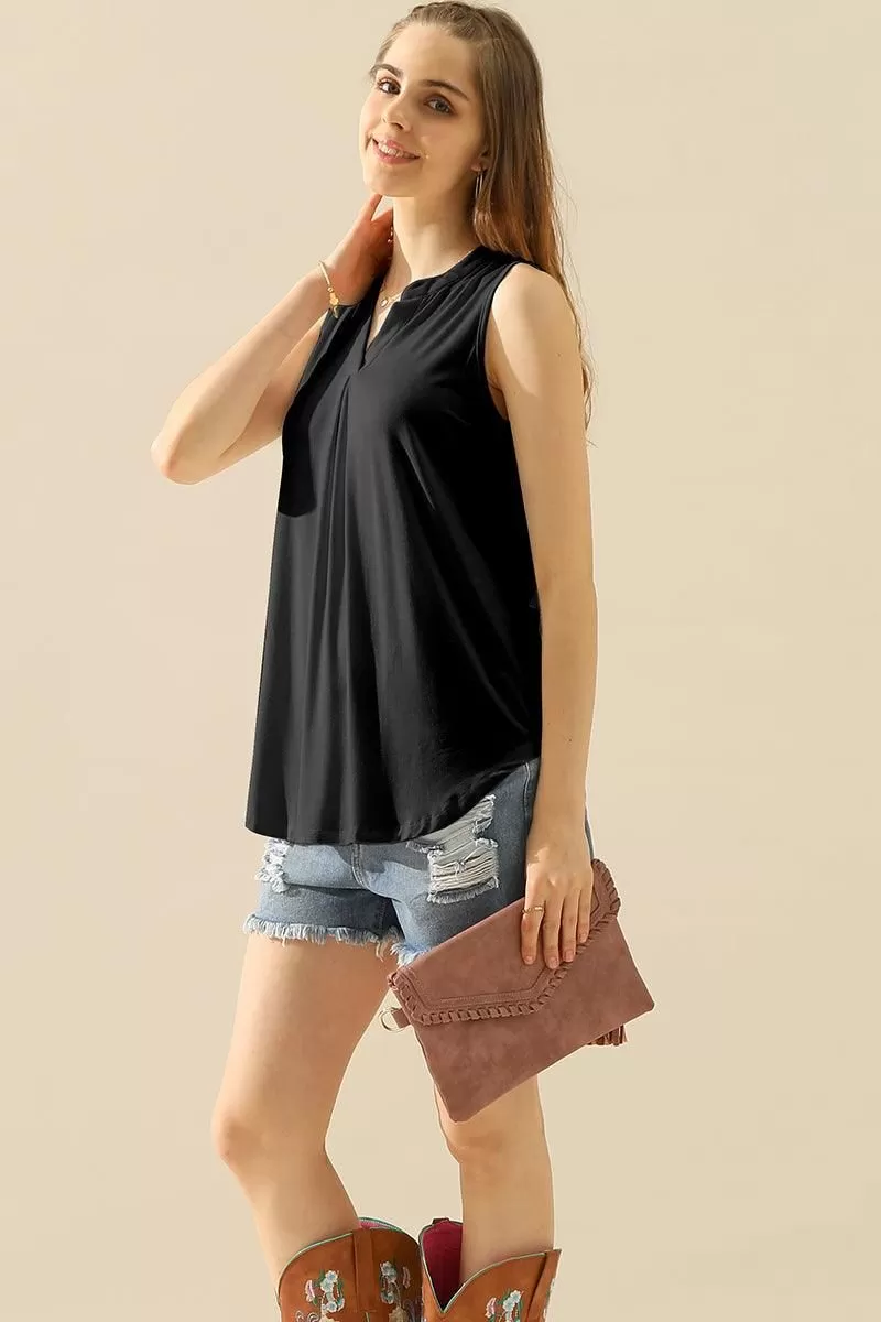 JOHNNY COLLARS SLEEVELESS BLOUSE SHIRTS TOPS