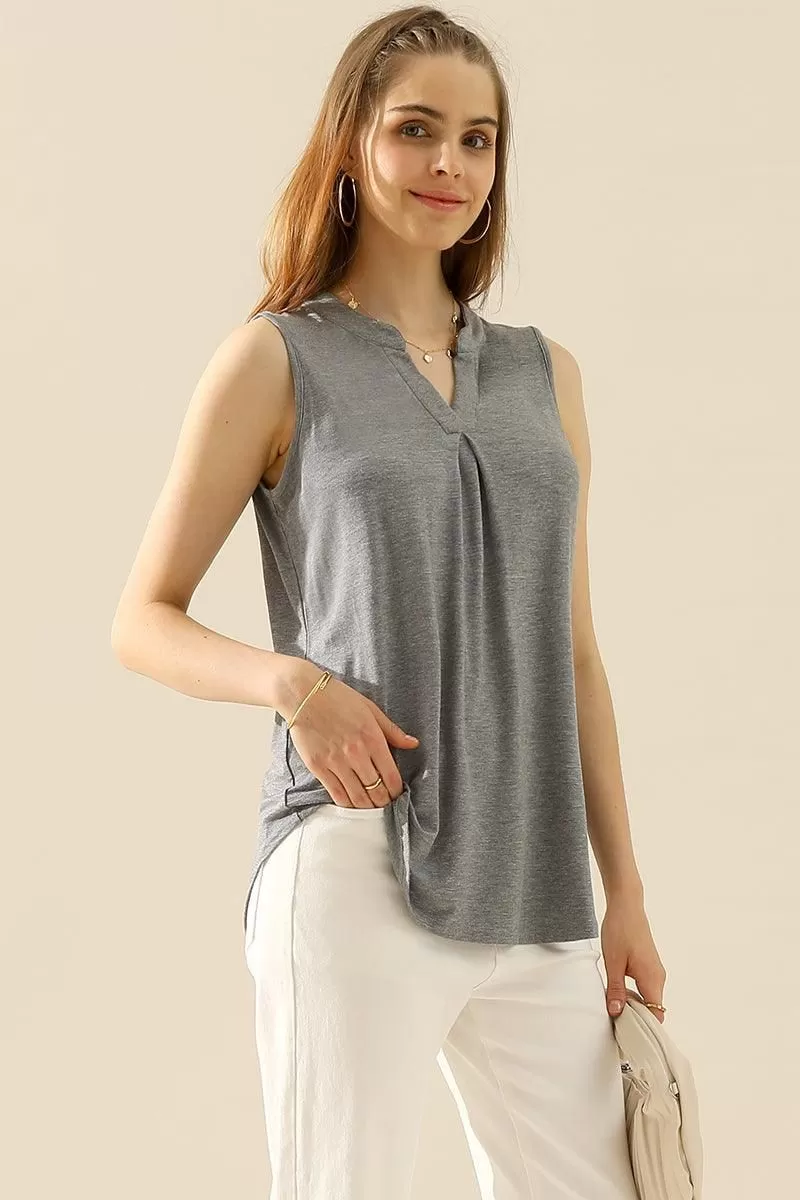 JOHNNY COLLARS SLEEVELESS BLOUSE SHIRTS TOPS