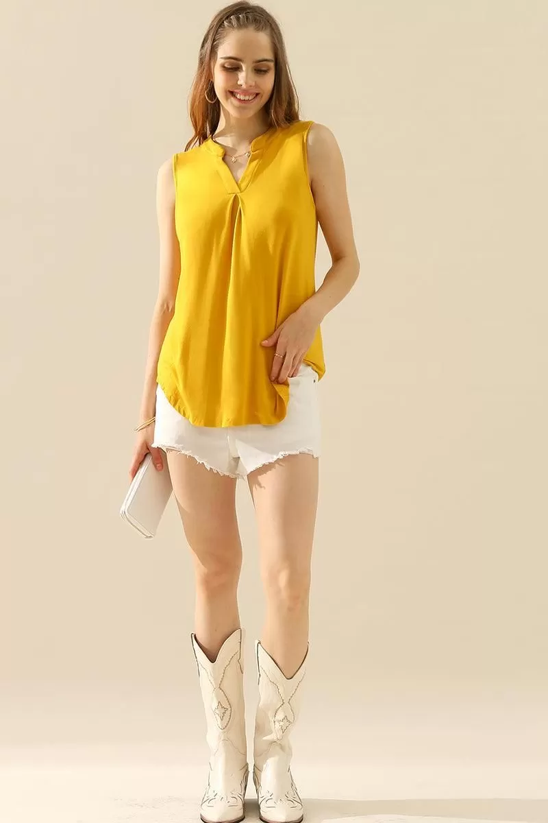 JOHNNY COLLARS SLEEVELESS BLOUSE SHIRTS TOPS