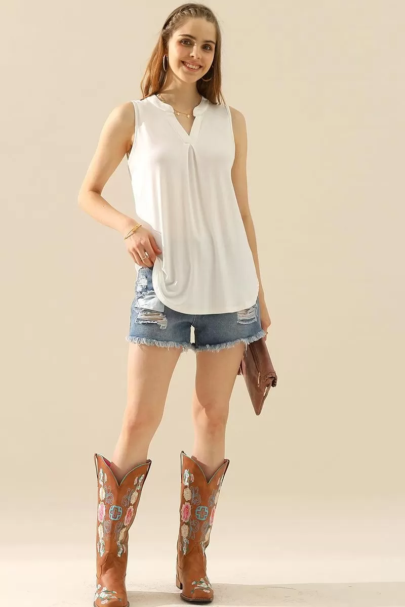 JOHNNY COLLARS SLEEVELESS BLOUSE SHIRTS TOPS