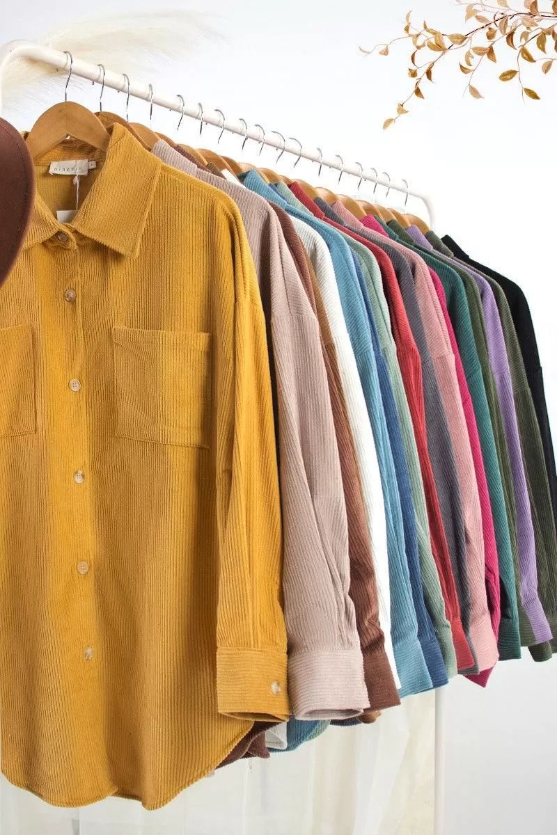 LOOSE FIT CORDUROY SHIRTS JACKET SHACKET