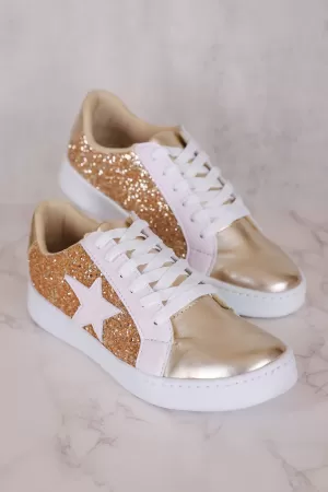 Mallory Glitter Sneakers-Gold