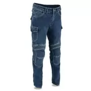 Milwaukee Leather MDM5012 Men's Blue Knee Flex Armored Straight Cut Motorcycle Denim Jeans Reinforced with Aramid Fibers