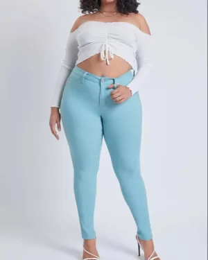 Plus Size Hyper Stretch Skinny Jean in Sky Blue | Sky Blue