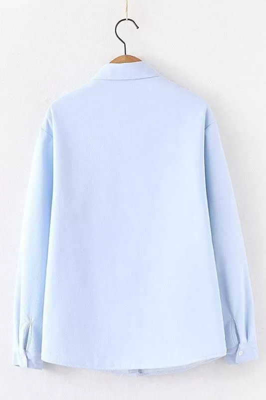 PURE COTTON THICK FLEECE WARM WINTER SHIRT FOR WOMEN