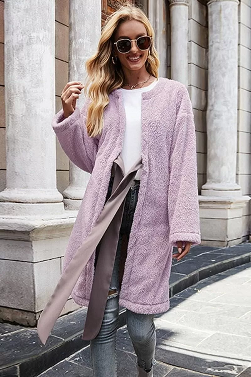 SOFT CHUNKY KNIT BANDAGE OPEN FRONT CARDIGAN