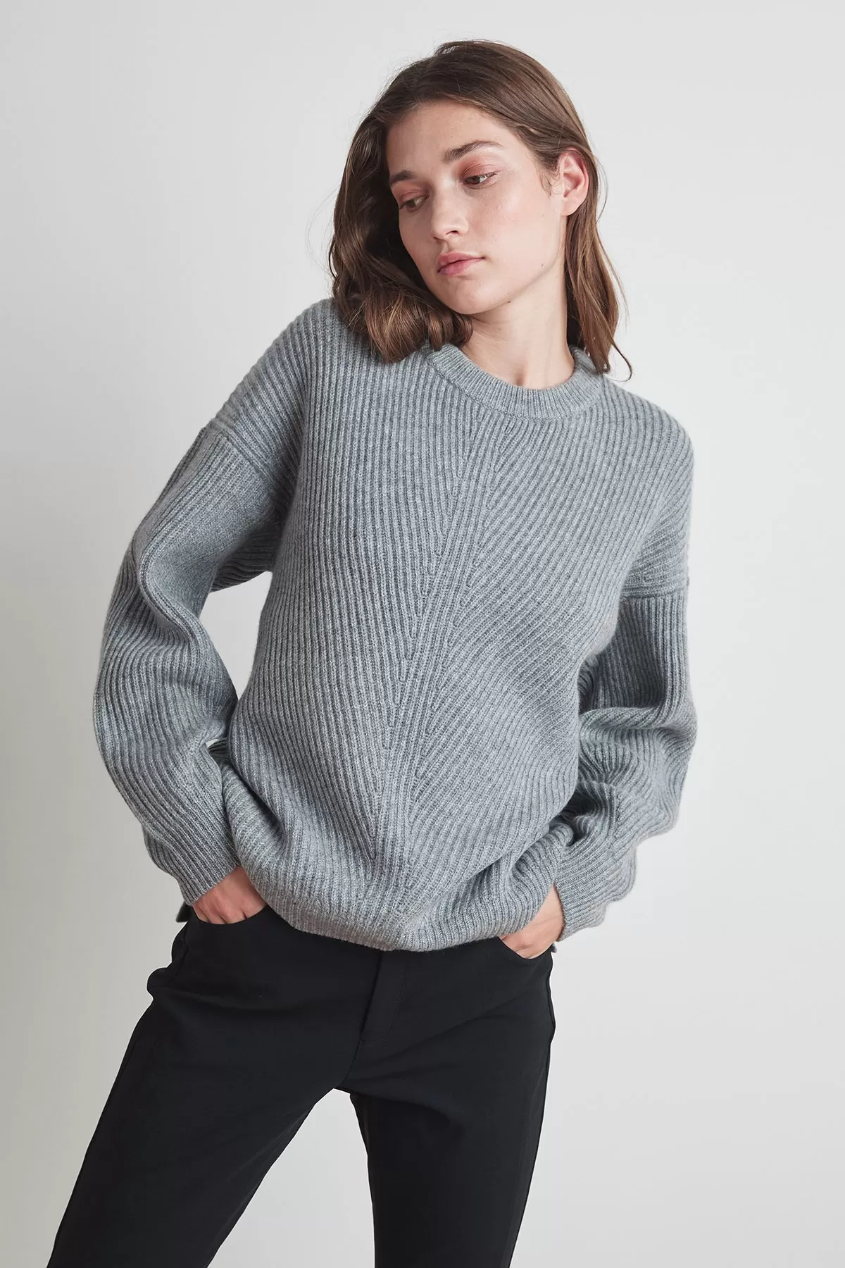 SOPHIE WOOL CASHMERE TEXTURED SWEATER