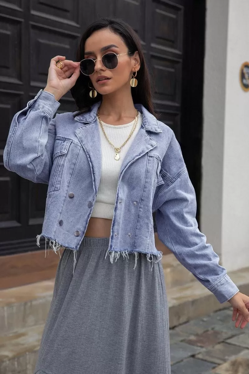 STREET HIPSTER JANE DENIM LAPEL JACKET