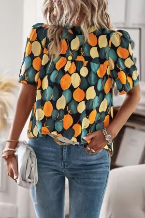 UNIQUE PATTERN HALF NECK BLOUSE