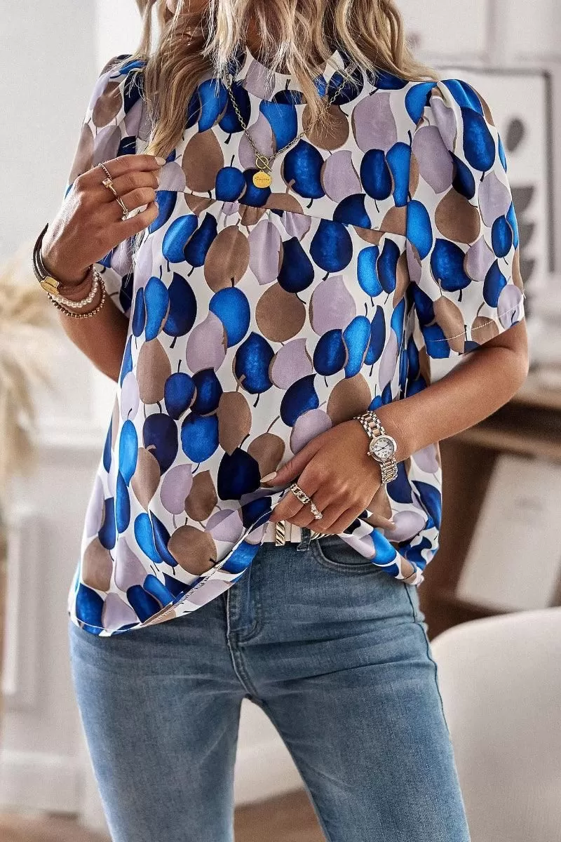 UNIQUE PATTERN HALF NECK BLOUSE