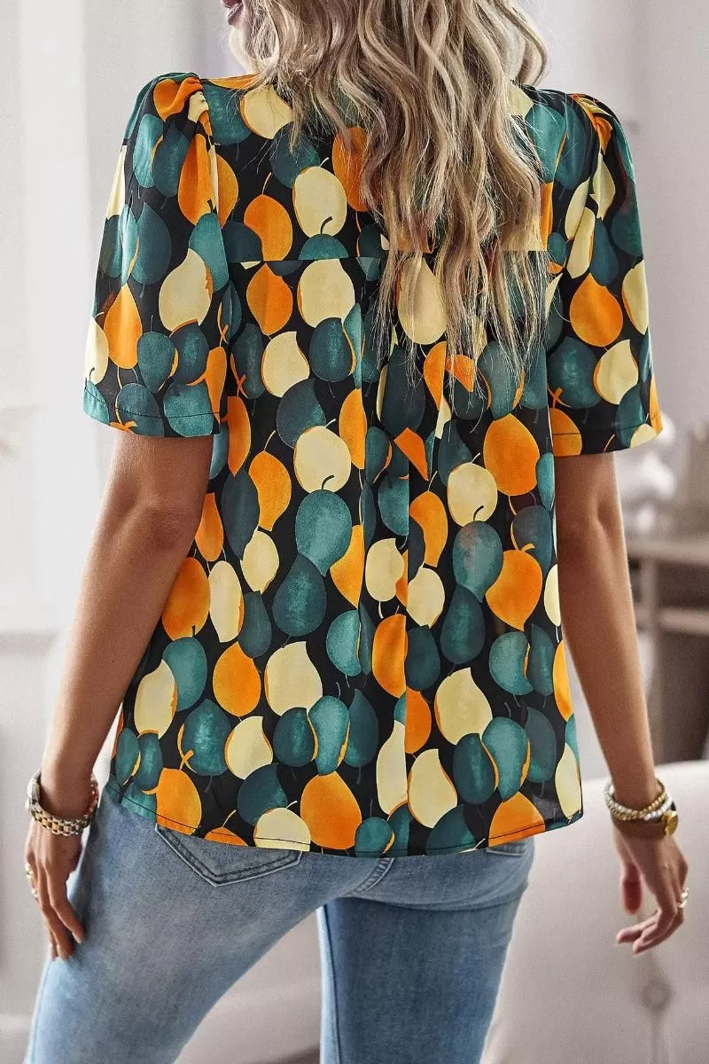 UNIQUE PATTERN HALF NECK BLOUSE