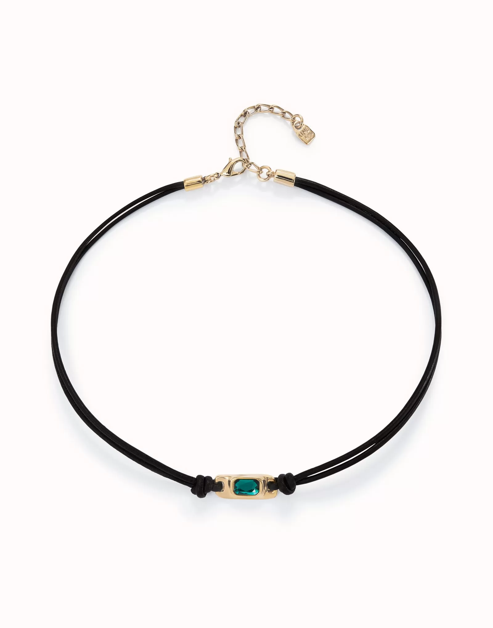 UNOde50 Ser Magnetica Colgantes Leather Necklace - Gold Plated