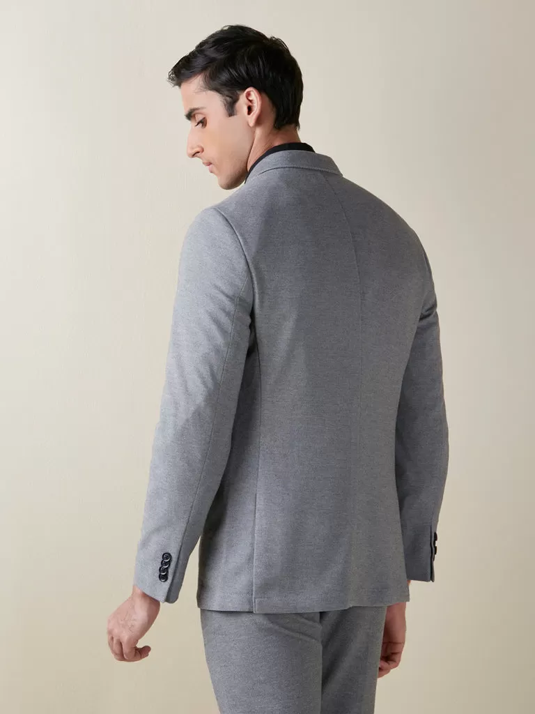 WES Formals Grey Slim-Fit Blazer