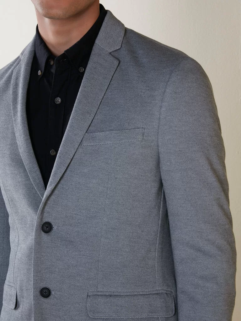 WES Formals Grey Slim-Fit Blazer