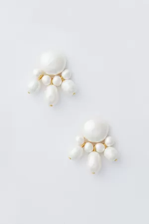 White Maggie Earrings