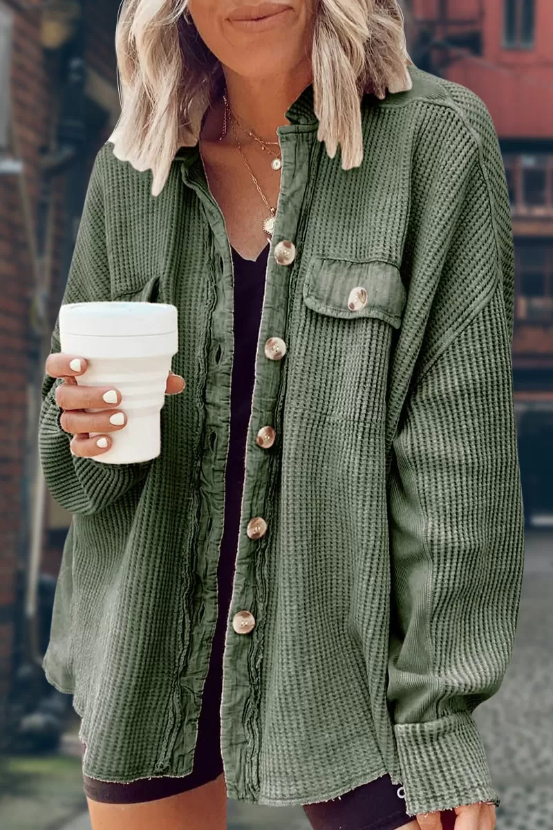 WOMEN CORDUROY BUTTON UP OVERSIZED SHACKET