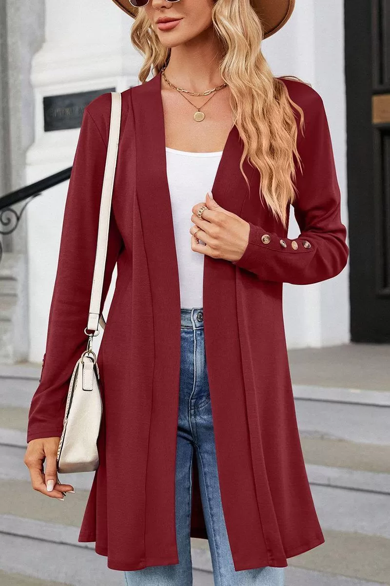 WOMEN SLIM FIT OPEN FRONT CARDIGAN