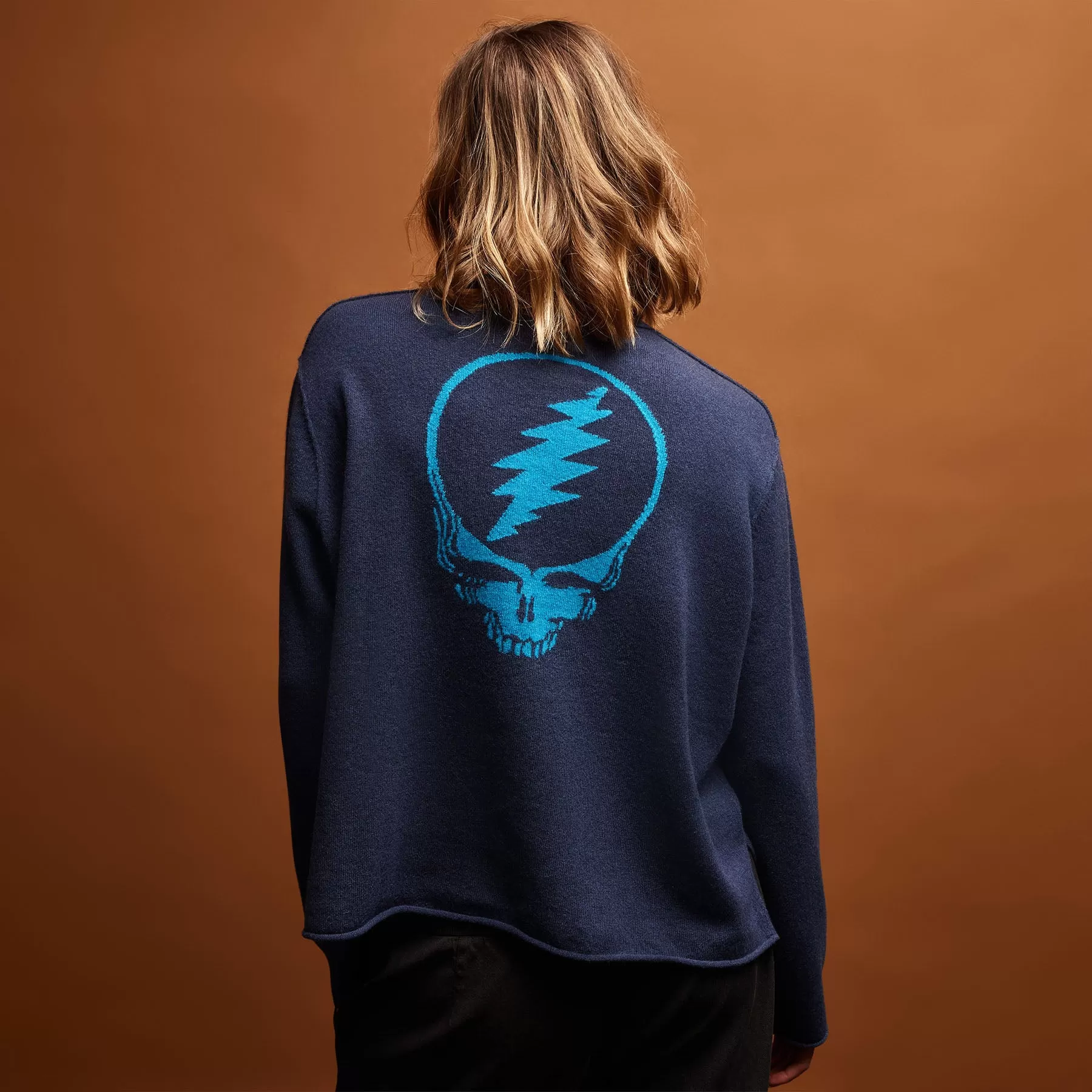 Women's Grateful Dead Cashmere Crew Set - Prussian/Flannel