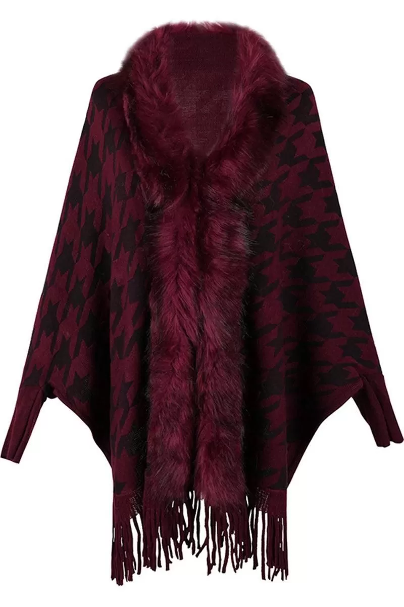 WOMENS OPEN FRONT FUR SHAWL JACKET