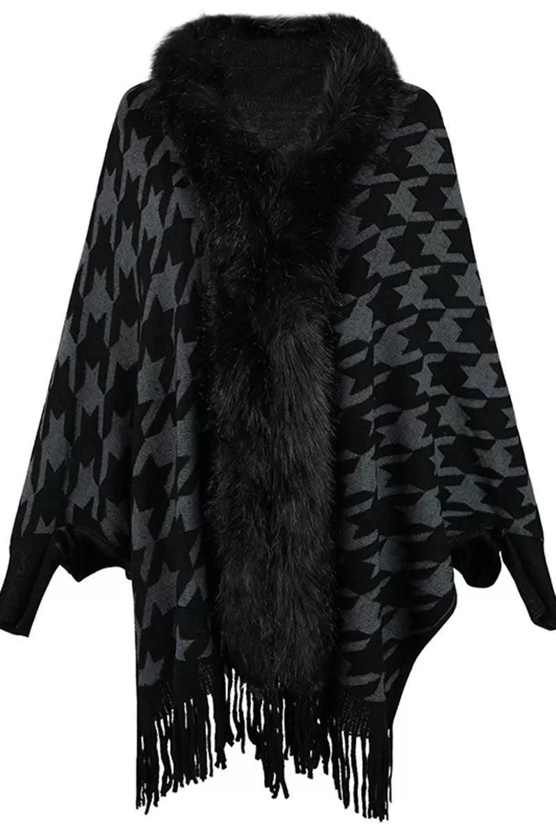 WOMENS OPEN FRONT FUR SHAWL JACKET